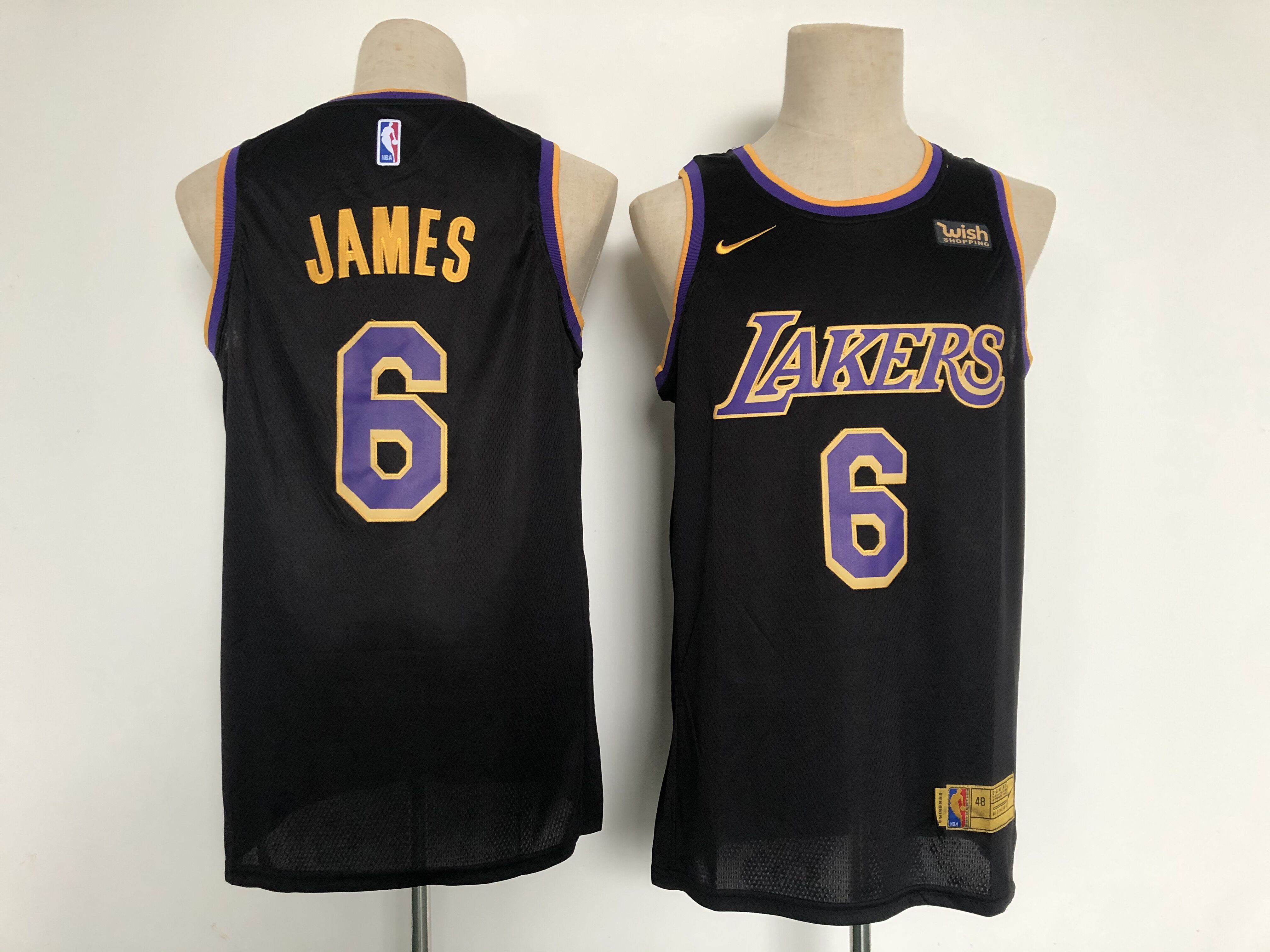 Men Los Angeles Lakers #6 James Black Game Nike 2021 NBA Jersey